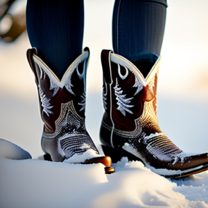 Winter weather with boots being worn